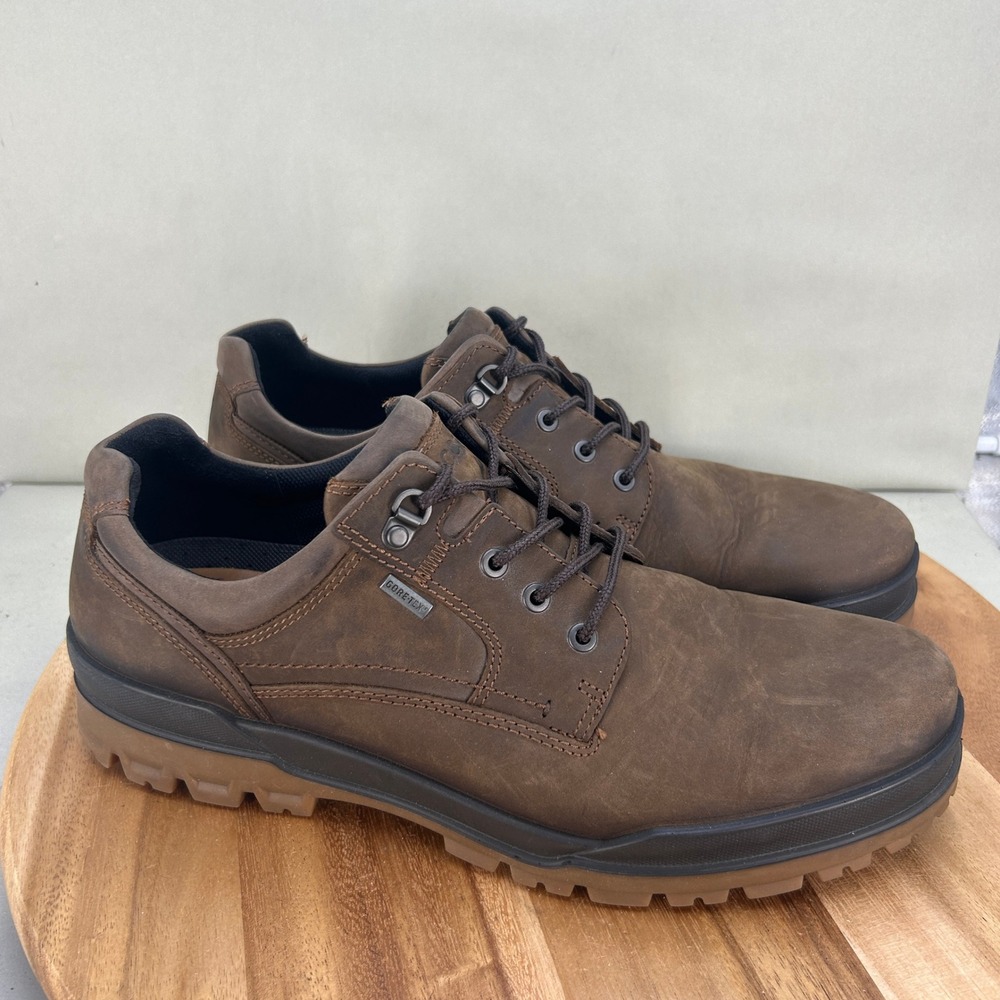 ECCO Track 25 Mens Brown Leather GTX Waterproof Oxford Shoes Size 48 / 14